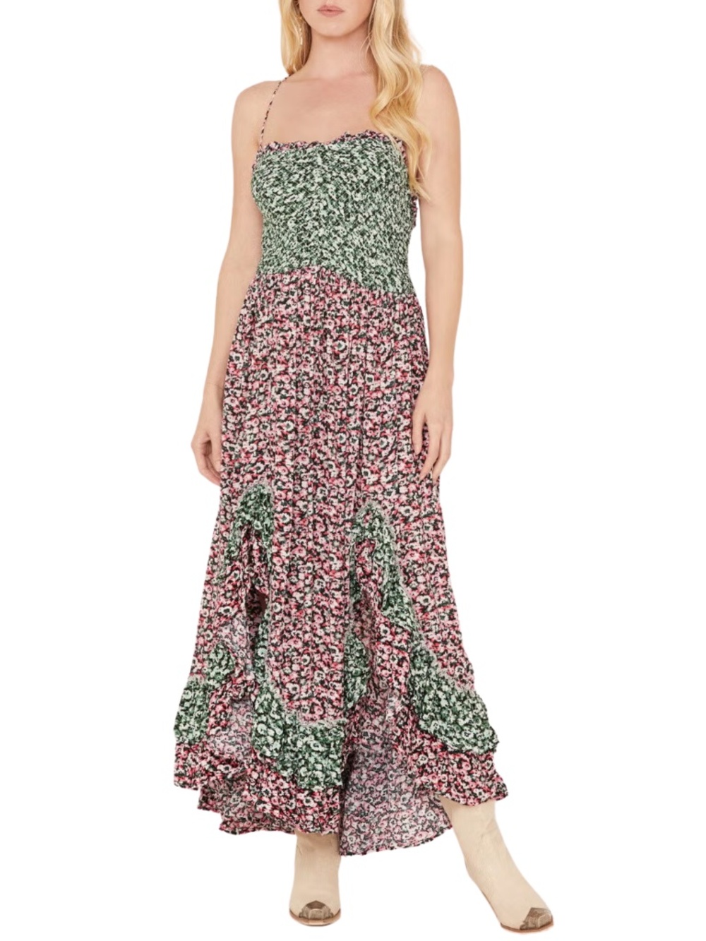 NWT Free People One I Love Floral Smocked Midi Dress Sz. XS